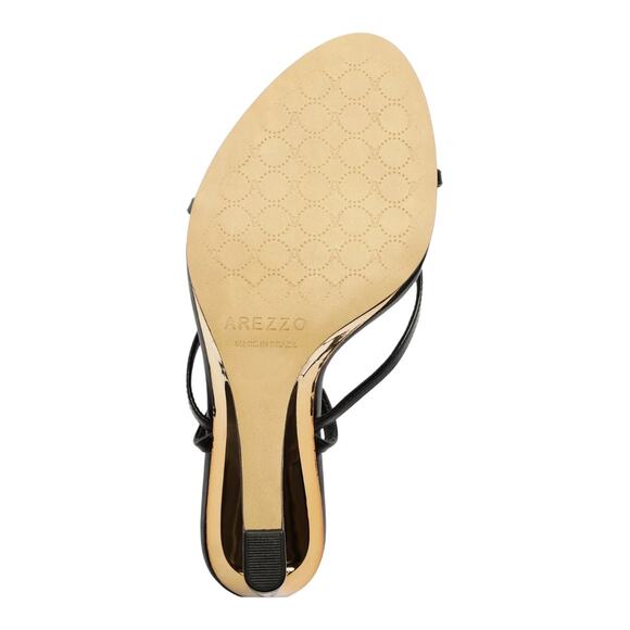 Arezzo Women's Frankie High Geometric Wedge Thong Sandals Black Size 7 1/2 - Picture 4 of 4